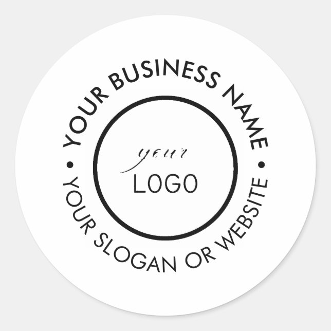 Sticker Rond Modern Round Company Custom Logo Slogan (Devant)