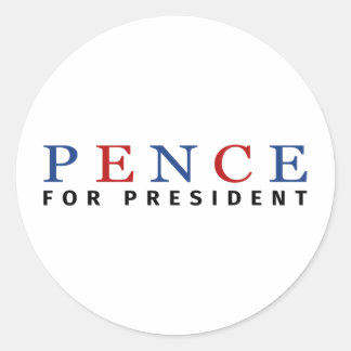 Sticker Rond Moderne Blue Red Mike Pence pour le président