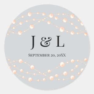 Sticker Rond Moderne Blush ivoire Romantique Pearl Neutre Maria