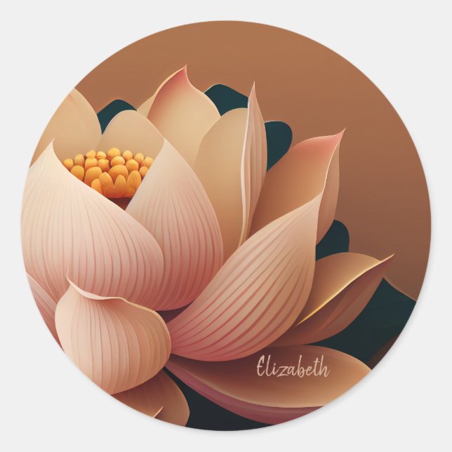 Sticker Rond Moderne Chic Lotus (Devant)