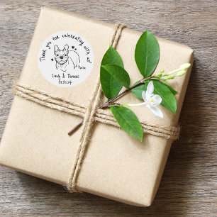 Sticker Rond Moderne Chic Personnalisé Funny Chien Chien Chien 