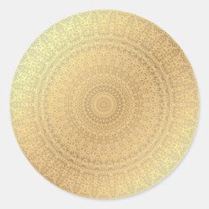 Sticker Rond Moderne Élégance Motif Or Modèle Vierge Élégant