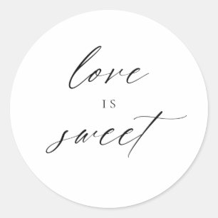 Sticker Rond Moderne Élégant Script L'amour est des faveurs dou