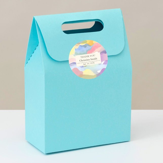 Sticker Rond Moderne esthétique Merci de retraite de printemps  (Modern Aesthetic Pastel Spring Retirement Party)