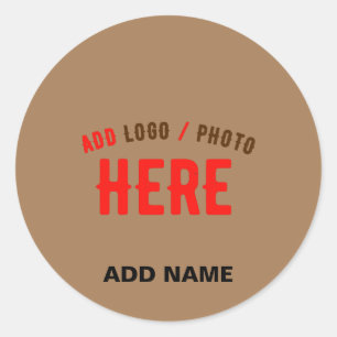 STICKER ROND MODERNE ET MODERNE PERSONNALISABLE BROWN VÉRIFIÉ