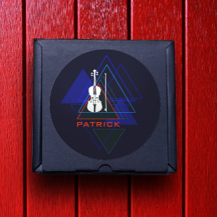 Sticker Rond Moderne & Masculine Marine Blue Music Concepteur d