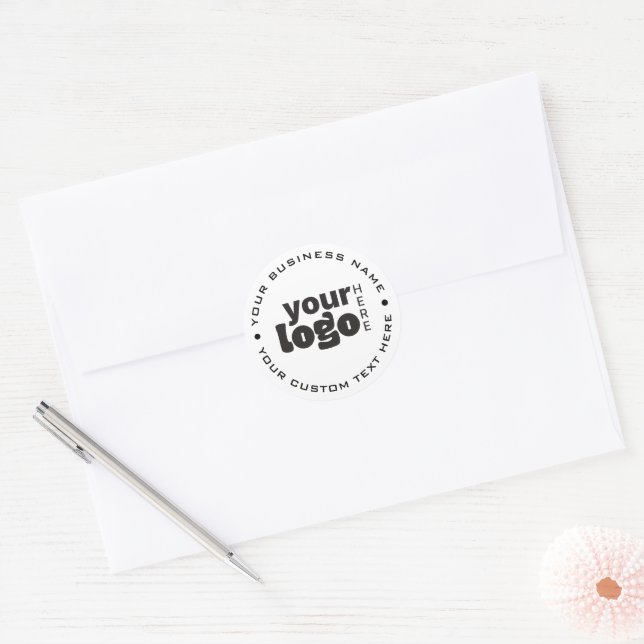 Sticker Rond Moderne Minimal Simple Votre Logo Ici (Enveloppe)
