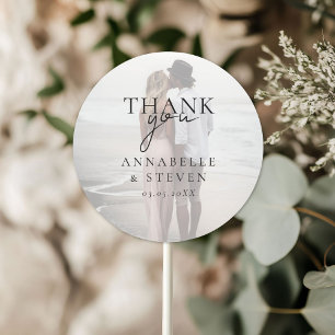 Sticker Rond Moderne, minimaliste, 1 photo, Mariage