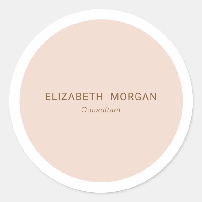 Sticker Rond Moderne minimaliste Blush Pink Gold (Devant)