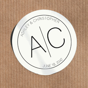 Sticker Rond Moderne minimaliste Mariage blanc doux