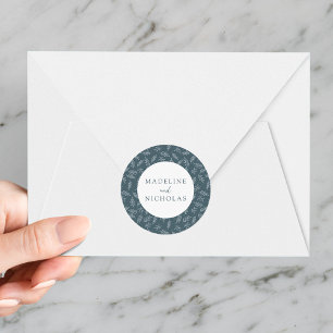 Sticker Rond Moderne minimaliste Mariage en ardoise