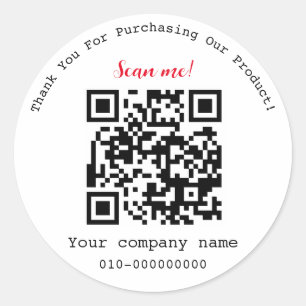 Sticker Rond Moderne, minimaliste, Merci de code QR