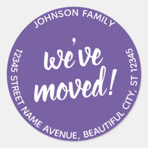 Sticker Rond Moderne, nous avons déplacé Violet Violet Nouvea
