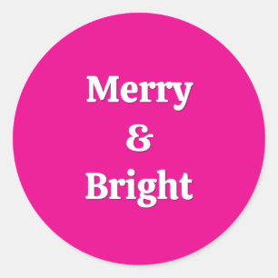 Sticker Rond Moderne Rose Merry & Bright Noël