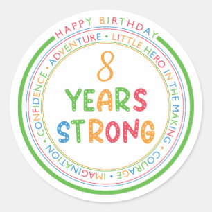 Sticker Rond Moderne Simple Personnalisé Photo Anniversaire