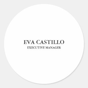 Sticker Rond Moderne tendance Elégant Simple White Manager