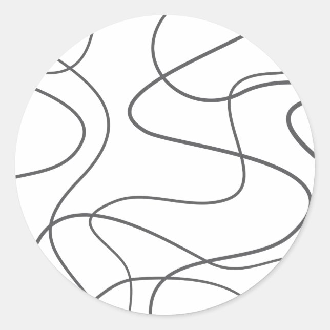Sticker Rond Moderne, urbain, motif abstrait. Lignes courbes et (Devant)