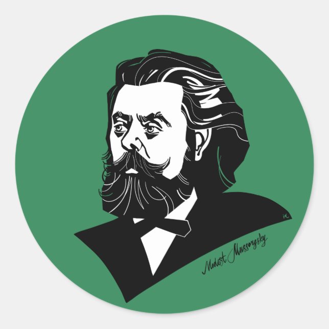 Sticker Rond Modeste Mussorgsky (Devant)