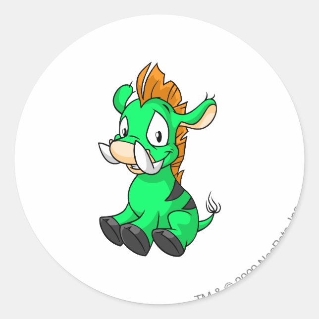 Sticker Rond Moehog Green (Devant)