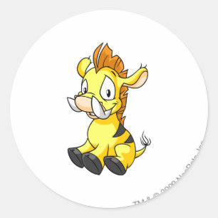 Sticker Rond Moehog jaune
