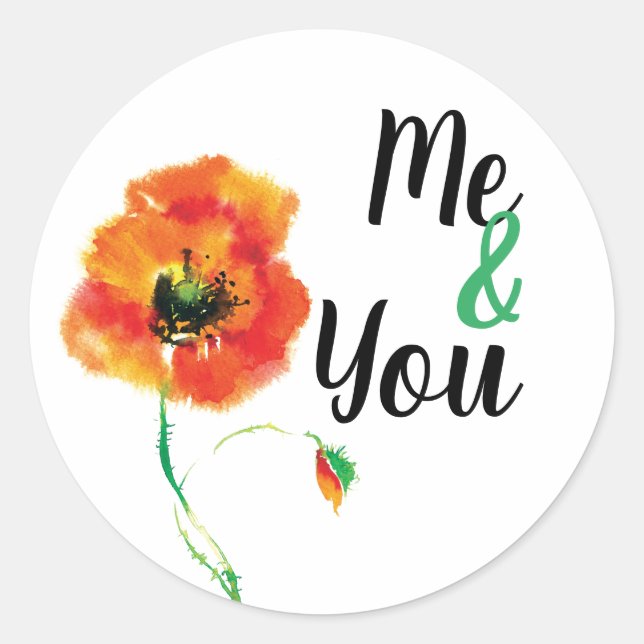 Sticker Rond Moi et toi Poppy (Devant)