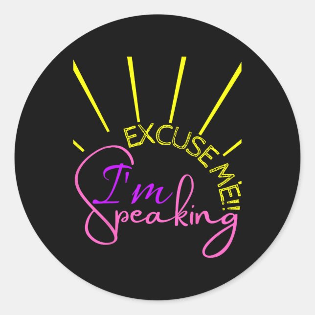 Sticker Rond Moi Je parle amusant Kamala Harris 2 (Devant)