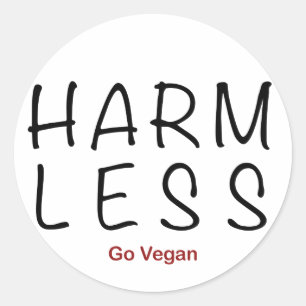 Sticker Rond Moins de dommages - Go Vegan