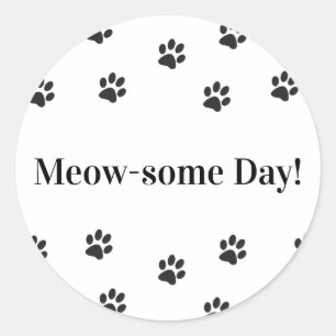 Sticker Rond Moins de pattes de chat de jour