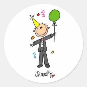 Sticker Rond Mois de janvier