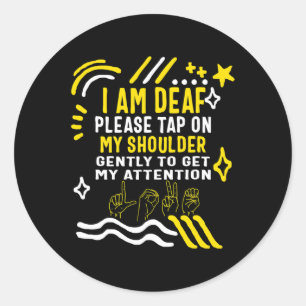Sticker Rond Mois de la sensibilisation Je suis Sourd Toucher M