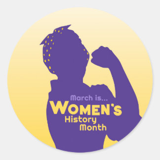 Sticker Rond Mois de l'histoire des femmes avec Rosie en violet
