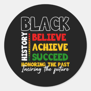 Sticker Rond Mois de l'histoire des Noirs Croire Réussir Réussi