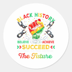Sticker Rond Mois de l'histoire des Noirs Croire Réussir Réussi