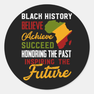 Sticker Rond Mois de l'histoire des Noirs Croire Réussir Réussi