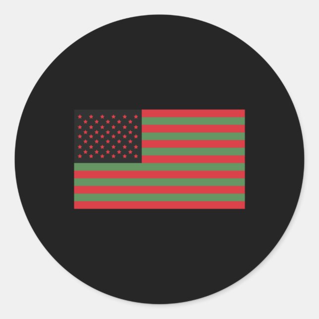 Sticker Rond Mois de l'histoire des Noirs Drapeau américain Alt (Devant)