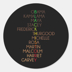 Sticker Rond Mois de l'histoire des Noirs Hommes Africains-Amér