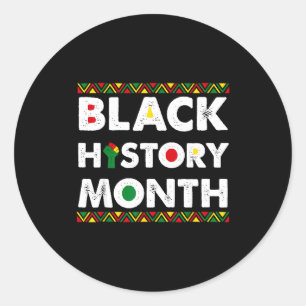 Sticker Rond Mois de l'histoire des Noirs Hommes Femmes Enfant