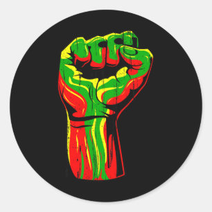 Sticker Rond Mois de l'histoire des Noirs Poing Premiers Hommes