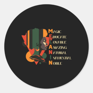 Sticker Rond Mois de l'histoire des Noirs Reine noire Éduquer l