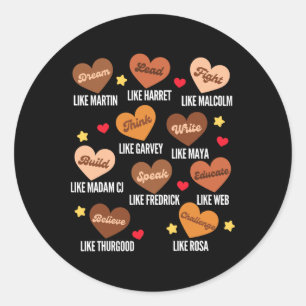 Sticker Rond Mois de l'histoire des Noirs Rêve comme Martin Dir