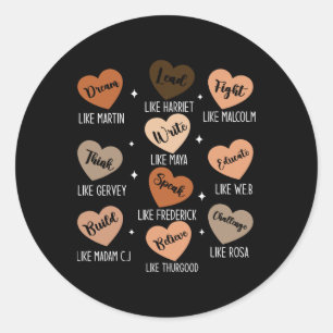 Sticker Rond Mois de l'histoire des Noirs Rêve comme un leader