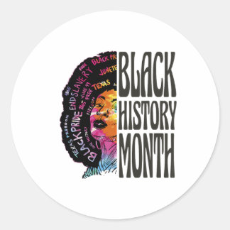 Sticker Rond Mois De L'Histoire Noire Afro-Américaine Et Junett