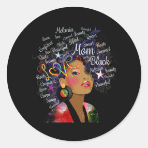 Sticker Rond Mois de l'histoire noire Melanin Maman Junetten