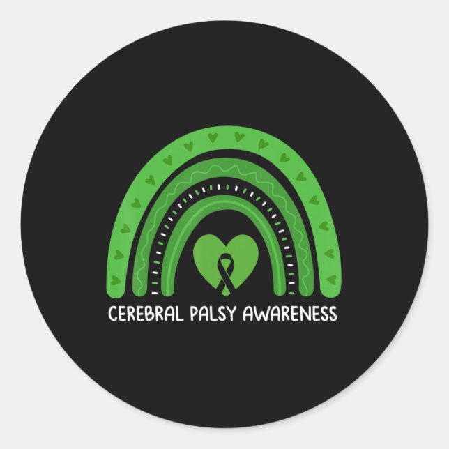 Sticker Rond Mois de sensibilisation à la paralysie cérébrale R (Devant)