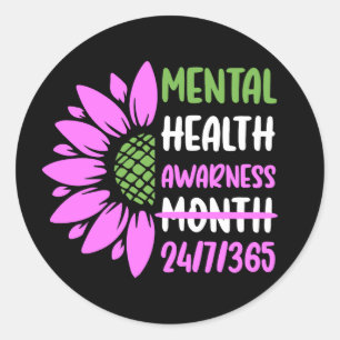 Sticker Rond Mois de sensibilisation à la santé mentale