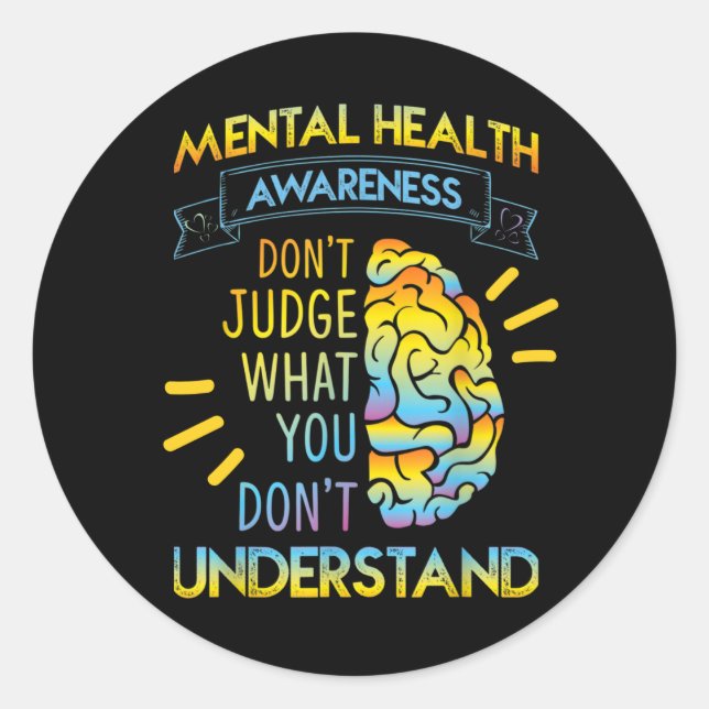 Sticker Rond Mois de sensibilisation à la santé mentale | Chois (Devant)