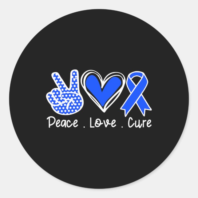Sticker Rond Mois de sensibilisation à l'Alopécie Ruban bleu Pe (Devant)