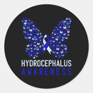 Sticker Rond Mois de sensibilisation à l'hydrocéphalie Soutien