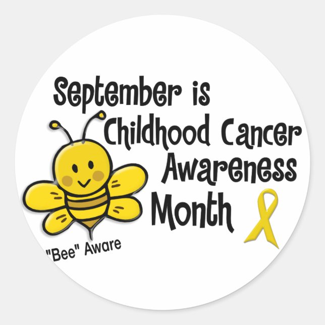 Sticker Rond Mois de sensibilisation au cancer chez l'enfant Ab (Devant)