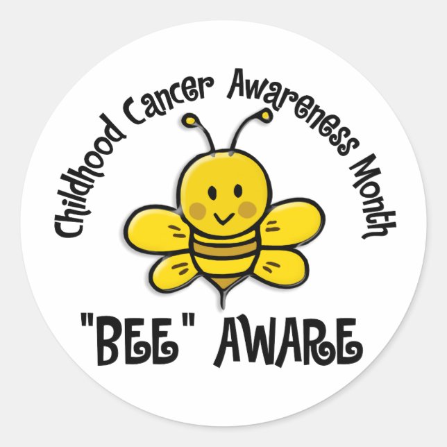 Sticker Rond Mois de sensibilisation au cancer chez l'enfant Ab (Devant)